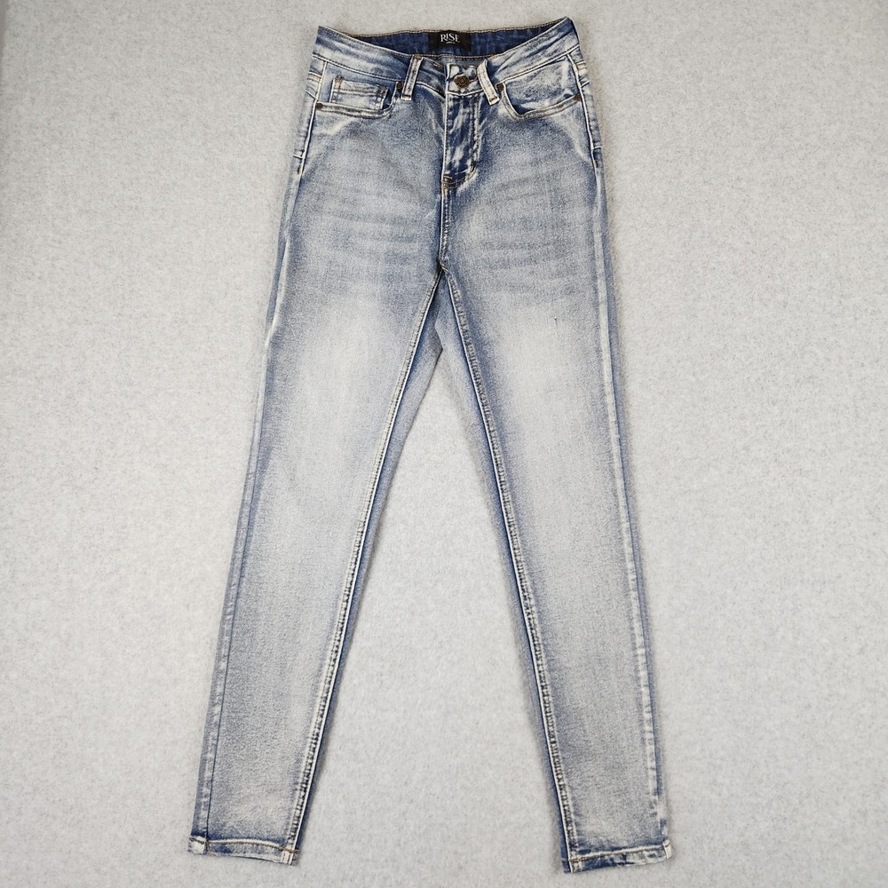Rise‎ Supply Co Womens Skinny Jeans Indigo Vintage Wash Mid Rise Size 3 RSDM15